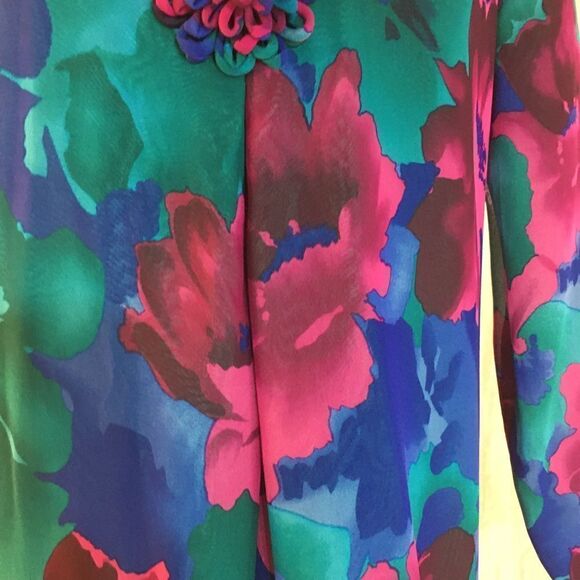 Anne Crimmins VTG Silk Floral Dress Size 4 - Picture 8 of 8